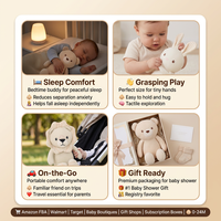 Peluche pour bébé, jouet en peluche doux, lapin, lion, éléphant, apaisant pour nouveau-né, respectueux de l'environnement, certifié OEKO-TEX, assortiment en vrac
