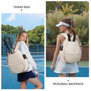 New Lightweight Multifunctional Unisex Waterproof Canvas Tennis <b>Racket</b> Bag 30-40L for <b>Pickleball</b> & Badminton - Product Image 2