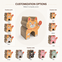 Griffoir pour chat en carton ondulé écologique en forme de chat porte-bonheur, durable, réversible, avec impression personnalisée, lit de repos