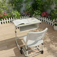 Ensemble scolaire moderne pour salle de classe, table et chaise en bois massif, réglables, écologiques, confortables et durables pour une utilisation en classe, à la maison ou au bureau