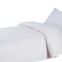 Parure de lit d'hôpital rayée blanche en coton et polyester, tissage satiné, housse de couette et taie d'oreiller 600TC, antistatique pour clinique et salle d'hôpital