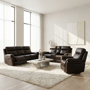 Sofá Reclinable Extensible y Muebles de Sala de Estar con Diseño Plegable en Cuero Sintético para Hogar Contemporáneo - Product Image 4