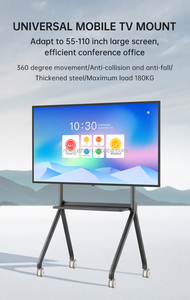 Eenvoudige Installatie Scherm Ondersteuning Met Rollende Wielen Verplaatsbare Board <span class=keywords><strong>Trolley</strong></span> Mobiele Standaard Voor 100 "-130" Interactieve Displaykar - Product Image 2