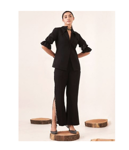 เสื้อเบลเซอร์แขนสั้นทรงเข้ารูปสำหรับผู้หญิง ผ้าคอตตอนผสม ระบายอากาศได้ดี เหมาะสำหรับใส่ทำงานในฤดูร้อน สไตล์ลำลอง - Product Image 3