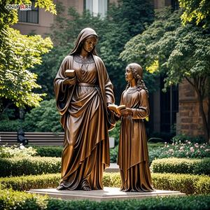 Décor extérieur chrétien Bronze coulé grande vierge marie mère Saint <span class=keywords><strong>Anne</strong></span> Sculpture tenant Bible taille réelle <span class=keywords><strong>St</strong></span> <span class=keywords><strong>Anne</strong></span> <span class=keywords><strong>Statue</strong></span> en laiton - Product Image 5