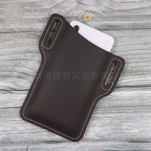 Funda/estuche de cuero para teléfono móvil, para llevar en la cintura, universal, vertical, bolsa táctica para exteriores, funda para linterna. - Product Image 1