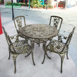 الحديثة الفاخرة في الهواء الطلق الحديقة الألومنيوم القهوة طاولة أثاث و كرسي