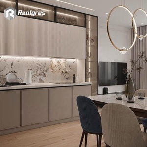 Cuisine compacte Realgres, blanche, style shaker, à assembler soi-même, en panneaux de mousse PVC, armoires de cuisine personnalisées, durables et modernes - Product Image 5