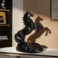 Décoration de bureau en sable mouvant « Prospérité et Succès Instantané » avec porte-stylo, motif cheval, cadeau d'affaires