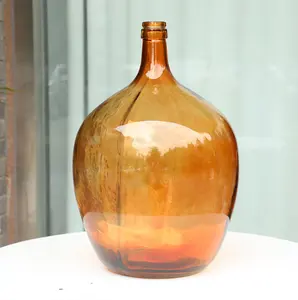 Bocal en verre couleur verte vide, vase en verre pour décoration de maison, grand corps à fleurs, vases élégants personnalisés