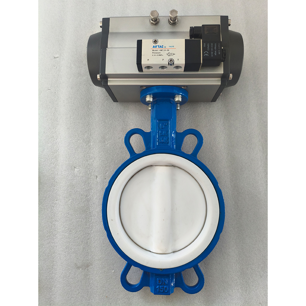 D671X PTFE герметичный антикоррозийный пневматический клапан-бабочка