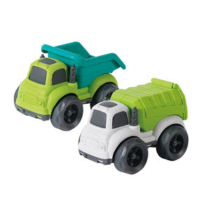 Lot de 2 camions à ordures éducatifs pour les tout-petits, jouets en paille de blé à pousser et à faire rouler pour enfants - Product Image 2