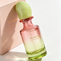 Botol Parfum Spray Kaca Silinder Warna-warni 30ml 50ml Botol Parfum Kosong Crimp 100ml dengan Tutup Bentuk Bola