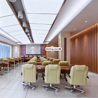 Panneau acoustique moderne en bambou de couleur personnalisée, largeur 210 mm, longueur 3 m, contrôle du bruit intérieur avec NRC de 0,55 à 0,72 et classe d'incendie B1