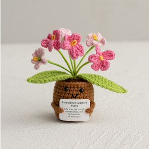 Maceta de Girasol Tejida a Crochet Hecha a Mano para Decoración del Hogar u Oficina, Soporte Emocional, Porta Plantas Tejido Positivo para Graduación o Pascua - Product Image 1