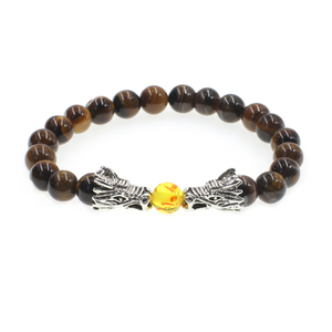 Cuentas de piedra Natural Yoga Valconic energía de sanación piedra de Lava pulsera de la cabeza de dragón ST063 - Product Image 4