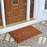Tapis de bienvenue durable antidérapant intérieur/extérieur, lavable, en caoutchouc et polyester, technique tuftée, résistant aux taches pour hôtels et bureaux