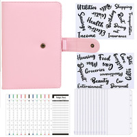 Organiseur de budget personnalisé rechargeable A6 à 6 anneaux, portefeuille, classeur de budget, carnet en cuir PU de luxe pour cartes photo