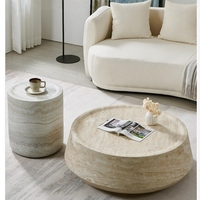 Table basse créative de petit canapé de style vintage avec design minimaliste en fibre de verre Wabi-Sabi pour salon Internet-Famous