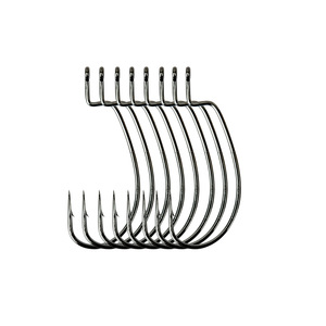 Yajie Lure <b>Hooks</b> Mitsubishi Wide Bellied Crank <b>Hook</b> <b>Black</b> Nickel Soft Bait Bass Fishing Ocean Lure Fishing Chemically Sharpened - Product Image 1