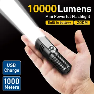 Aluminum Alloy Camping Lamp Emergency Light Zoomable Type C Charging Led Torch Outdoor Waterproof Flashlight