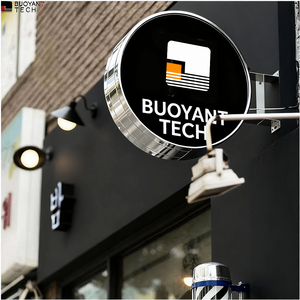 Круглая индивидуальная витрина, металлическая настенная вывеска, световой короб, двухсторонняя внешняя круговая вывеска, световой короб для кафе - Product Image 4