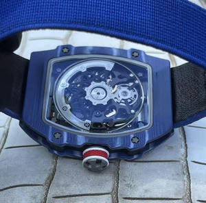 Montre de luxe de haute qualité avec tourbillon, mouvement automatique, boîtier en fibre de carbone verte, 7,8 mm, légère et ajourée, style sport décontracté, respirante - Product Image 4