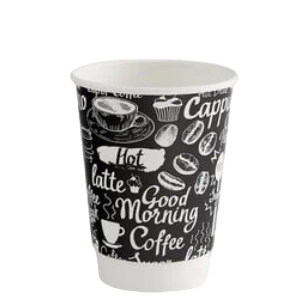 Logo personnalisé imprimé double paroi papier tasse à café jetable dégradable artisanat carton papier boisson papier tasses à thé