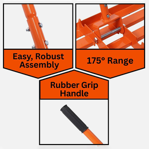 Niveau <span class=keywords><strong>de</strong></span> pelouse JH-Mech - Râteau à 3 parties avec manche réglable et extrémité courbée, durable, orange, en <span class=keywords><strong>acier</strong></span> robuste pour <span class=keywords><strong>jardin</strong></span> - Product Image 2