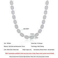 Fabricant de bijoux fins en moissanite sur mesure, vente en gros de colliers hip-hop en argent sterling 925 avec chaîne à maillons pavés pour hommes et femmes