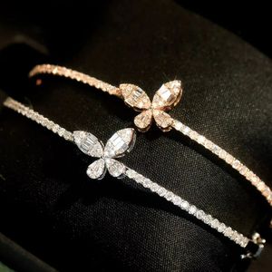 Pulsera de Diamantes Naturales Xinfly de 0.90ct con Diseño de Mariposa, Brazaletes Finos de Oro de 18K para Uso Diario, Ocasiones Formales, San Valentín, Aniversario - Product Image 1
