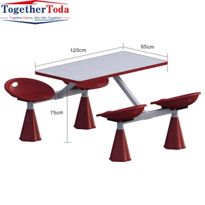 Ensemble table et chaises de salle à manger ergonomique, ignifuge, au design moderne et populaire, personnalisable et intégré en usine, pour cantines scolaires - Product Image 1
