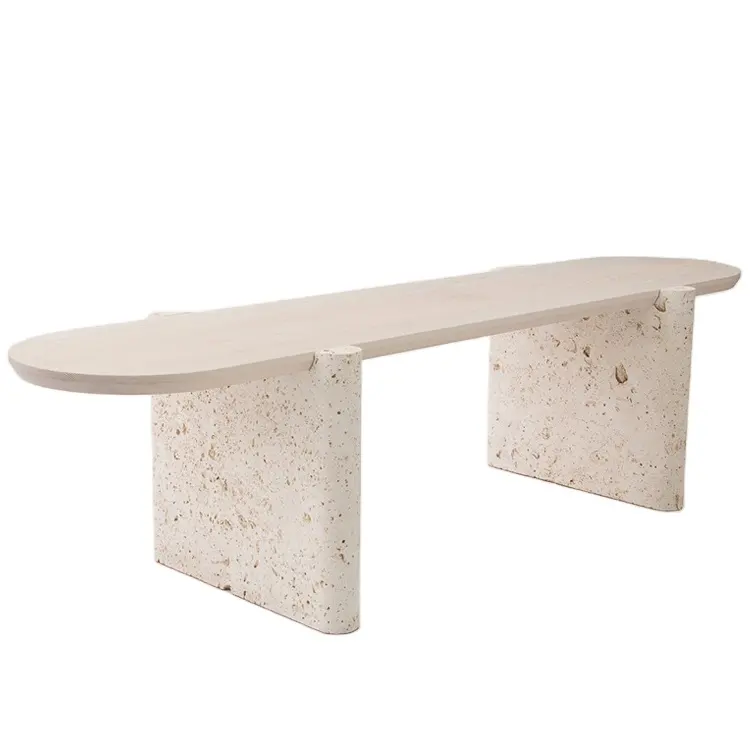 Luxury travertine stone table living room end side home corner center marbl coffee table book cafe table marble high quality