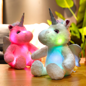 Peluche unicorno luminoso a LED-animale di peluche luminoso colorato e luce notturna (cavallo magico rosa) - Product Image 5