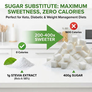 Extracto de Stevia Orgánico Natural <span class=keywords><strong>en</strong></span> <span class=keywords><strong>Polvo</strong></span>, Alto Contenido de Esteviósidos, Grado Alimenticio, Edulcorante Sin Calorías, Soluble <span class=keywords><strong>en</strong></span> Agua, Fábrica de Shandong - Product Image 2