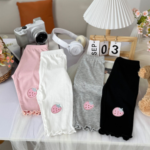 Nuovi <span class=keywords><strong>Leggings</strong></span> estivi da <span class=keywords><strong>bambina</strong></span> stile sottile per ragazze pantaloni esterni alla moda per bambini pantaloni Slim Fit versatili a cinque punti - Product Image 3