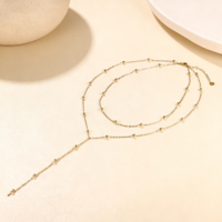 Collier délicat à la mode pour femmes HOVANCI en acier inoxydable plaqué or 18 carats, imperméable, anti-ternissement, chaîne à maillons géométriques