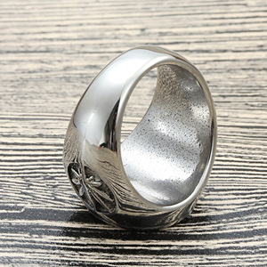 Men's Stainless Steel Maple Leaf <b>Ring</b> Retro Punk Style <b>Large</b> Plant Design Gift Jewelry 27065 - Product Image 2