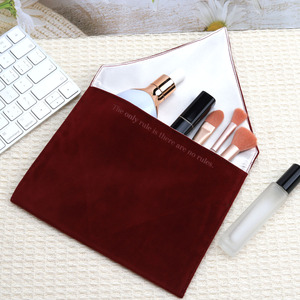 عينة مجانية شعار مخصص مطبوع للهدايا والمجوهرات حقيبة من جلد الغزال الفاخرة نسيج مزدوج داخل الساتان تخزين الحقيبة والمجوهرات من جلد الغزال - Product Image 4