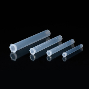 Tubes colorimétriques en plastique O'Kayme 10ml 25ml 50ml 100ml gradués à fond plat sans bouchon - Product Image 2