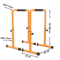 Barres parallèles réglables DP8226 pour station d'immersion d'entraînement à domicile avec une capacité de chargement de 200kg