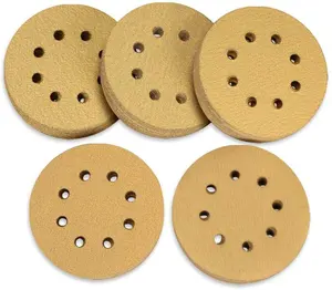 150mm Gold Color Sandpaper Aluminium Oxide Hook And Loop Sanding Disc For Removing Paint