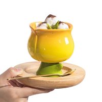 Charmantes tasses en céramique inspirées des tulipes de couleur personnalisée sans poignée tasse florale de décor à la maison parfaite pour les moments de café et de thé