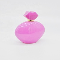 Flacon de parfum en verre pour le cou, bouteille OEM de haute qualité, rose et rouge, 100ml, avec pulvérisateur à pompe, livraison gratuite