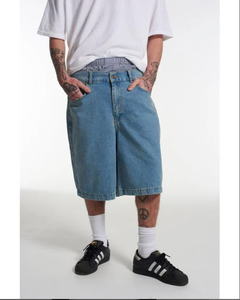 กางเกงยีนส์ VIM กางเกงผ้ายีนส์ไม่ยืดขาไม่แข็งกางเกงเล่นสเก็ตผ้าฝ้าย100% สำหรับผู้ชายกางเกงขาสั้นยาวถึงเข่า - Product Image 2