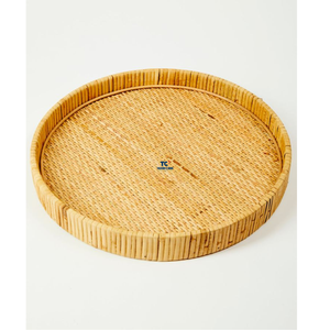 Bandeja de servicio de ratán natural decorativa de fabricación vietnamita de alta calidad Caning de ratán en bandejas base para restaurante de hotel - Product Image 1