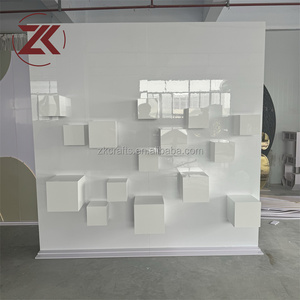 Support à <span class=keywords><strong>champagne</strong></span> mural en acrylique blanc miroir de haute qualité ZKAI pour décoration de mariage - Product Image 1