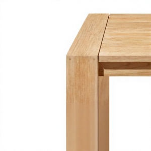 Chaise longue minimaliste en teck pour l'extérieur, sans accoudoirs, profil bas, pour jardin, idéale pour terrasse de villa moderne - Product Image 4
