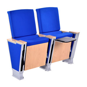 Fauteuils d'auditorium en bois <span class=keywords><strong>de</strong></span> Chine avec dossier en bois et tissu bleu foncé pour <span class=keywords><strong>cinéma</strong></span> VIP et théâtre - Product Image 2