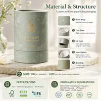 Emballage personnalisé en tube de papier, boîte ronde en carton pour parfum, huile essentielle, cosmétique, bougie, cadeau, toutes tailles, logo OEM